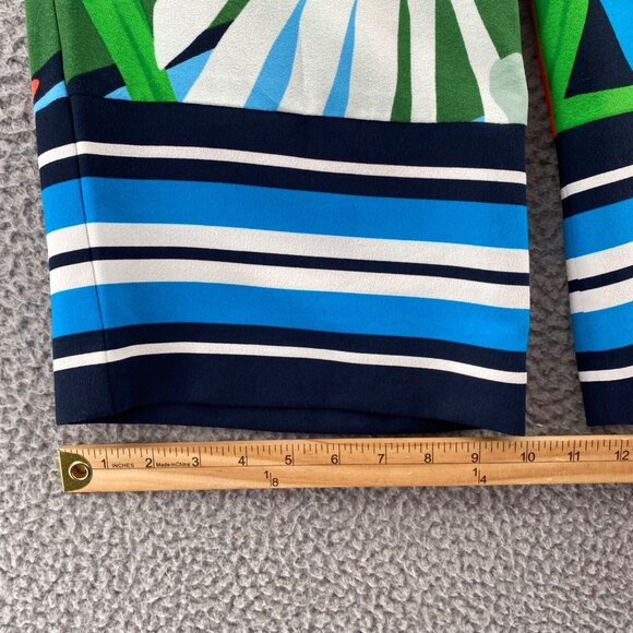 Ann Taylor Pants Women 2 Multicolor Tropical Floral Wide Leg Cropped Capri Beach - Picture 9 of 11